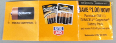 Picture 10 Rite Aid: 10 Pack of Duracell Batteries For As Low As $.24