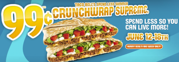 Screen shot 2011 06 12 at 4.56.20 PM 620x217 Taco Bell: Crunchwrap Supreme Just $.99