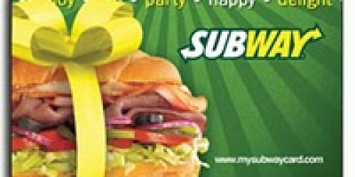 FREE $2 SUBWAY Gift Card California ONLY!