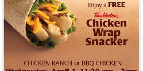 Tim Hortons: FREE Chicken Wrap Snacker + Ben & jerry's FREE Cone Day & More!