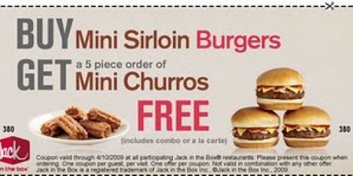 Jack in the Box: FREE Churros w/ Sirloin Burger