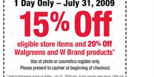Walgreens: New 15% coupon + Coupon book!