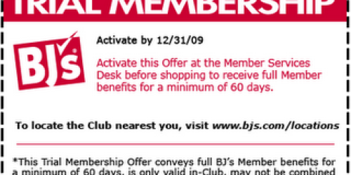 BJ's: FREE 60-Day Trial Membership!