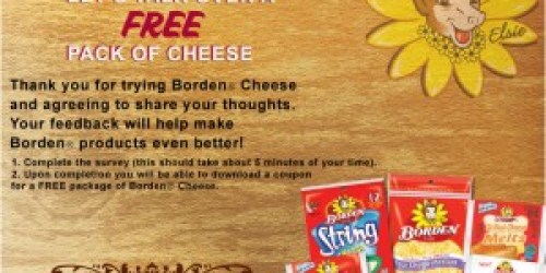 Coupon for a FREE Package of Borden Cheese!