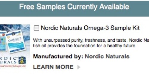 FREE Nordic Naturals Omega-3 Sample Kit!