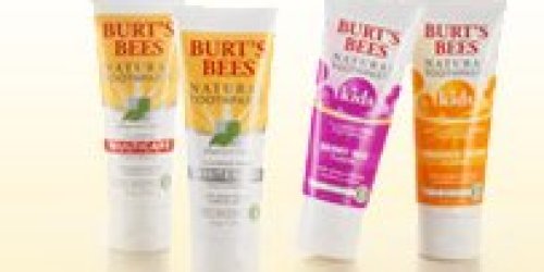 FREE Burt’s Bees Toothpaste Sample (New Offer)!