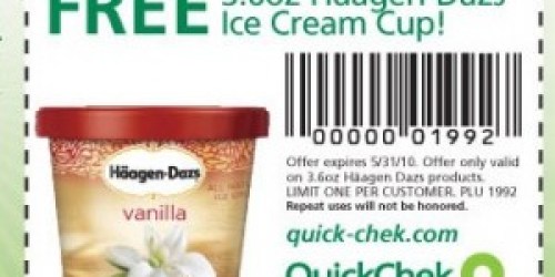 QuickChek: FREE Cup of Haagen Dazs Ice Cream!
