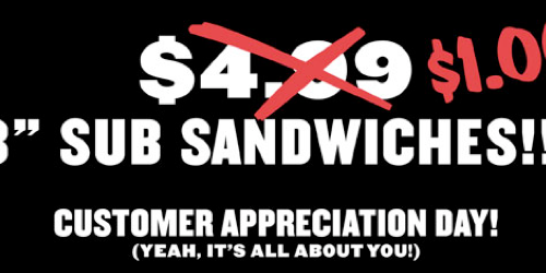 Jimmy John’s: $1 Sub Sandwiches!