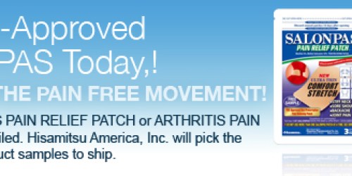 Free Sample of SALONPAS Patch Pain Relief Patch