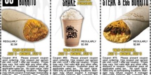 Del Taco: FREE Caramel Shake w/ Any Purchase, $0.99 Chicken Burrito + More!