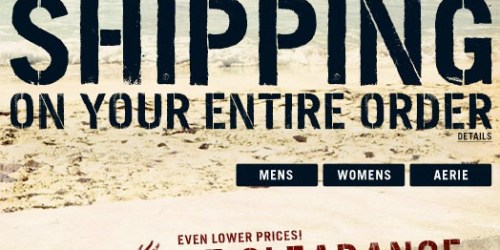 American Eagle: 30% off Clearance + Additional 20% off Coupon Code + FREE Shipping!