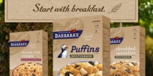 Buy One Get One FREE Barbara's Cereal Coupon