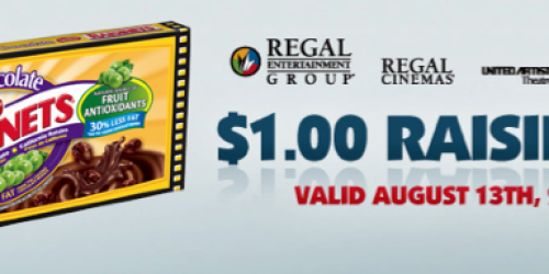 Regal Cinemas: $1 Raisinets (8/13 Only!)