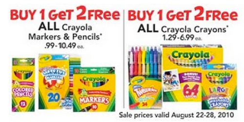 Toys R Us: Crayola Products Buy 1 Get 2 Free!!