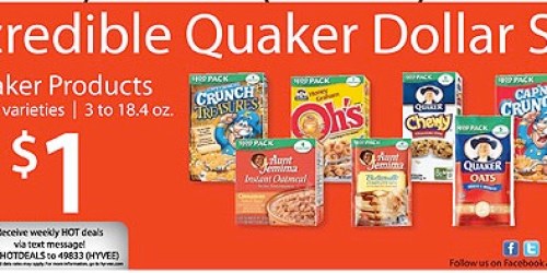 Hyvee: *HOT* Sale on Quaker Products