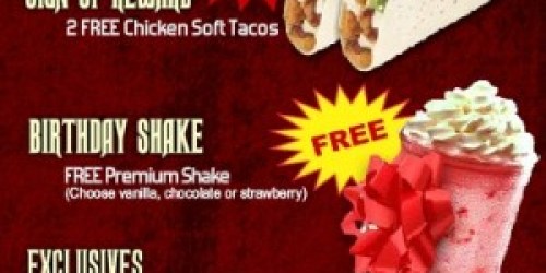 Del Taco: FREE Chicken Tacos & FREE Shake!