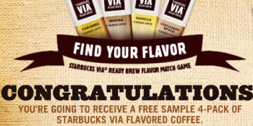 New Starbucks Memory Game = FREE Starbucks Via Coffee 4-Pack Sample?!