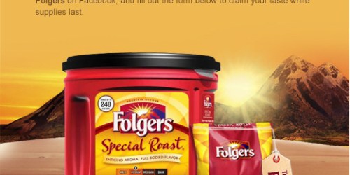 FREE Folgers Coffee Sample (Now Working!)