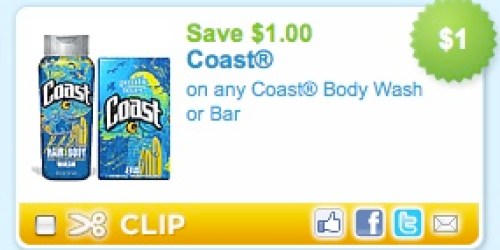 $1/1 Coast Bar Soap Coupon = FREE Soap?!
