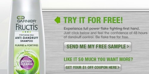 FREE Sample of Garnier Anti-Dandruff Shampoo