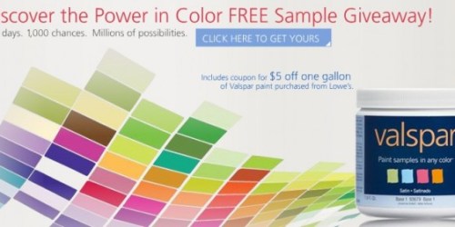 FREE Valspar Paint Sample + FREE Roller AND Tray + $5 Lowe's Coupon