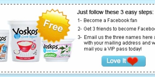 FREE Voskos Greek Yogurt (Facebook Offer)