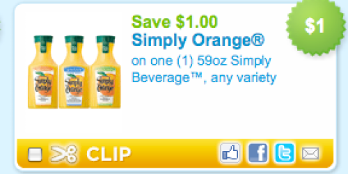 New $1/1 Simply Orange Beverage Coupon