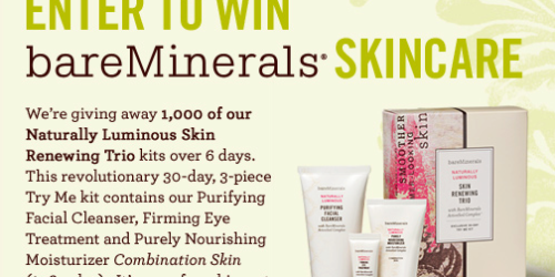 Bare Escentuals Cosmetics: 1,000 Win Skin Care Kits