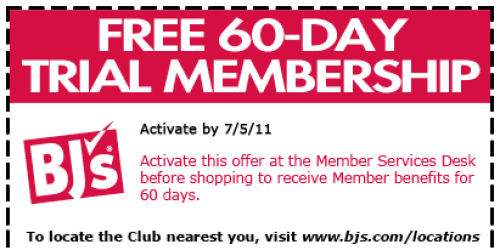 BJ's: FREE 60-Day Trial Membership!