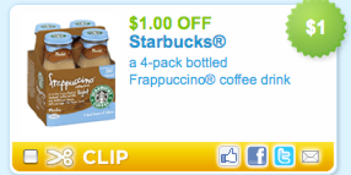 New $1/1 Starbucks Frappuccino coffee drink Coupon