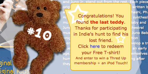 FREE Juno Baby CD (Find 10 Teddy Bears!)