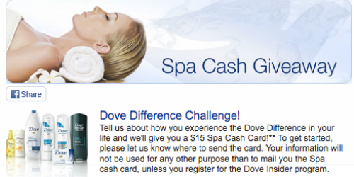 FREE $15 Spa Cash Card (Facebook – 1st 4,500!)
