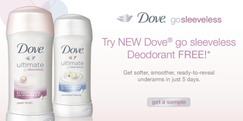 FREE Dove Ultimate Go Sleeveless Deodorant Sample