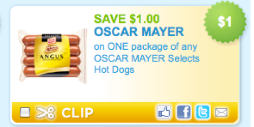 High Value $1/1 Oscar Mayer Selects Hot Dog Coupon