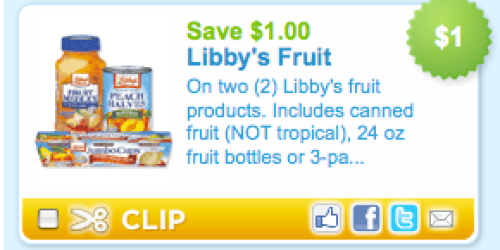 New $1/2 Libby's Fruit Product Coupon