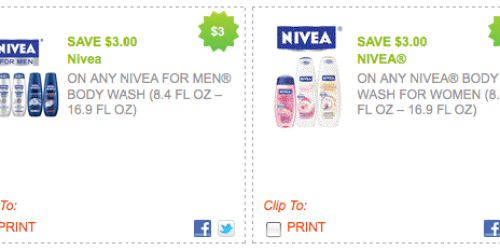 *HOT!* 2 New $3/1 Nivea for Men & Women Body Wash Printable Coupons