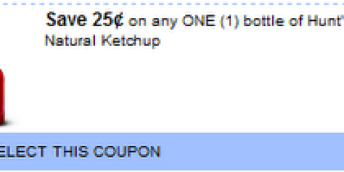 Rare $0.25/1 Hunt's All Natural Ketchup Coupon