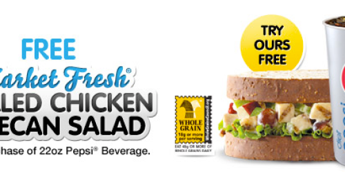 Arby's: FREE Market Fresh Grilled Chicken & Pecan Salad Sandwich w/ Pepsi Purchase