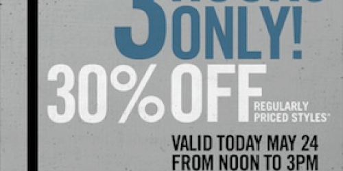 GAP: 30% Off Online (3 Hours Only!) & 30% Off In-Stores w/ Clothing Donation (thru 5/29)