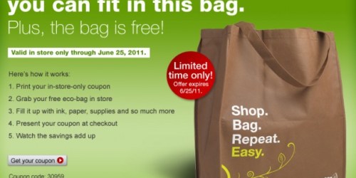 Staples: Free Eco-Bag + 15% Off Everything In Bag