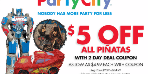 Party City: $5 Off Any Pinata (6/21 & 6/22 Only)