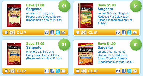 Coupons.com : *HOT!* 5 $1/1 Sargento Cheese Publix Coupons + $0.50/1 ...