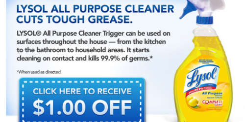 High Value $1/1 Lysol Cleaner Coupon (Facebook)