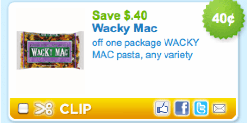 Coupons.com: New $0.40/1 Wacky Mac Pasta Coupon