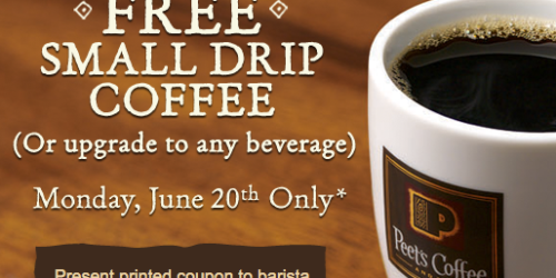 Peet's Coffee & Tea: FREE Small Drip Coffee (Facebook)
