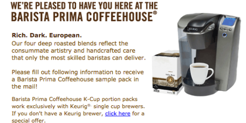 FREE Barista Prima K-Cups Sample Pack (Facebook)