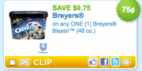 New $0.75/1 Breyers Blasts! Ice Cream Coupon