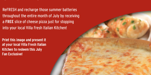 Villa Fresh Italian Kitchen: FREE Cheese Pizza