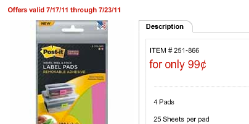 Office Depot: FREE Post-It Removable Pads, 25¢ Crayons, Paper, Rulers & More (7/17-7/23)