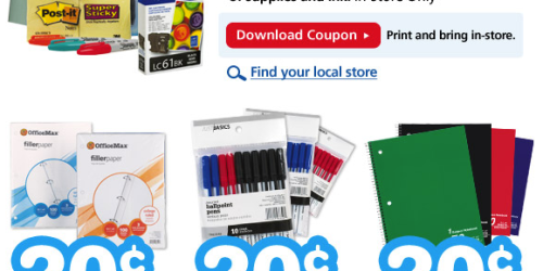 OfficeMax: $0.20 Pens, Notebooks, Paper + More
